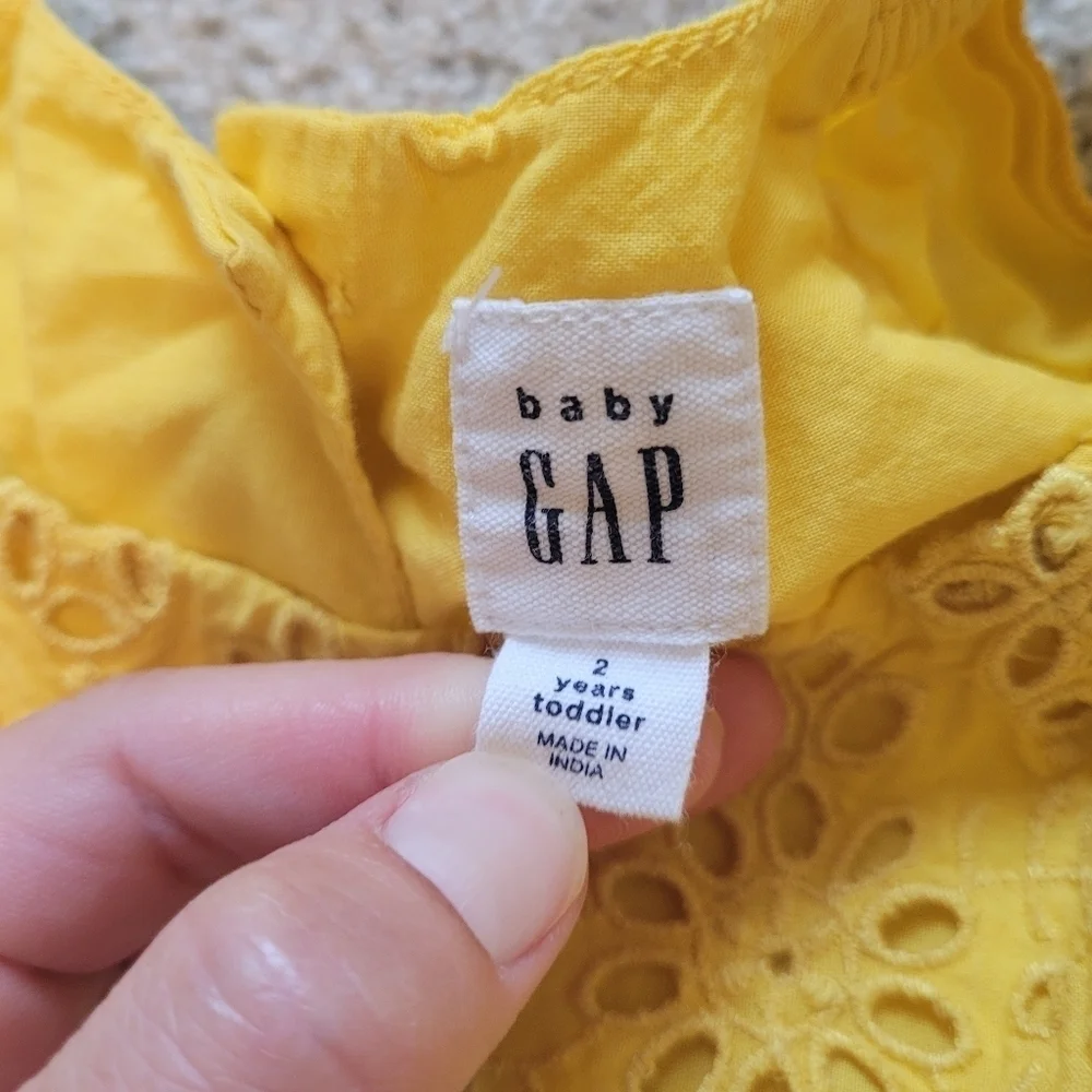 Gap Kids Yellow Eyelet Dress Size 2